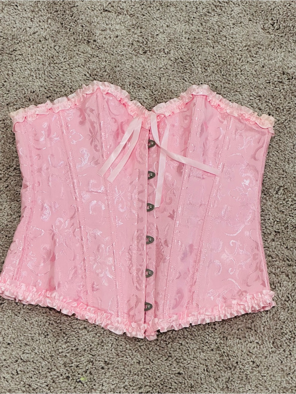 Pink Women's Renaissance Corset Top,lace up Corset Costume. Medium